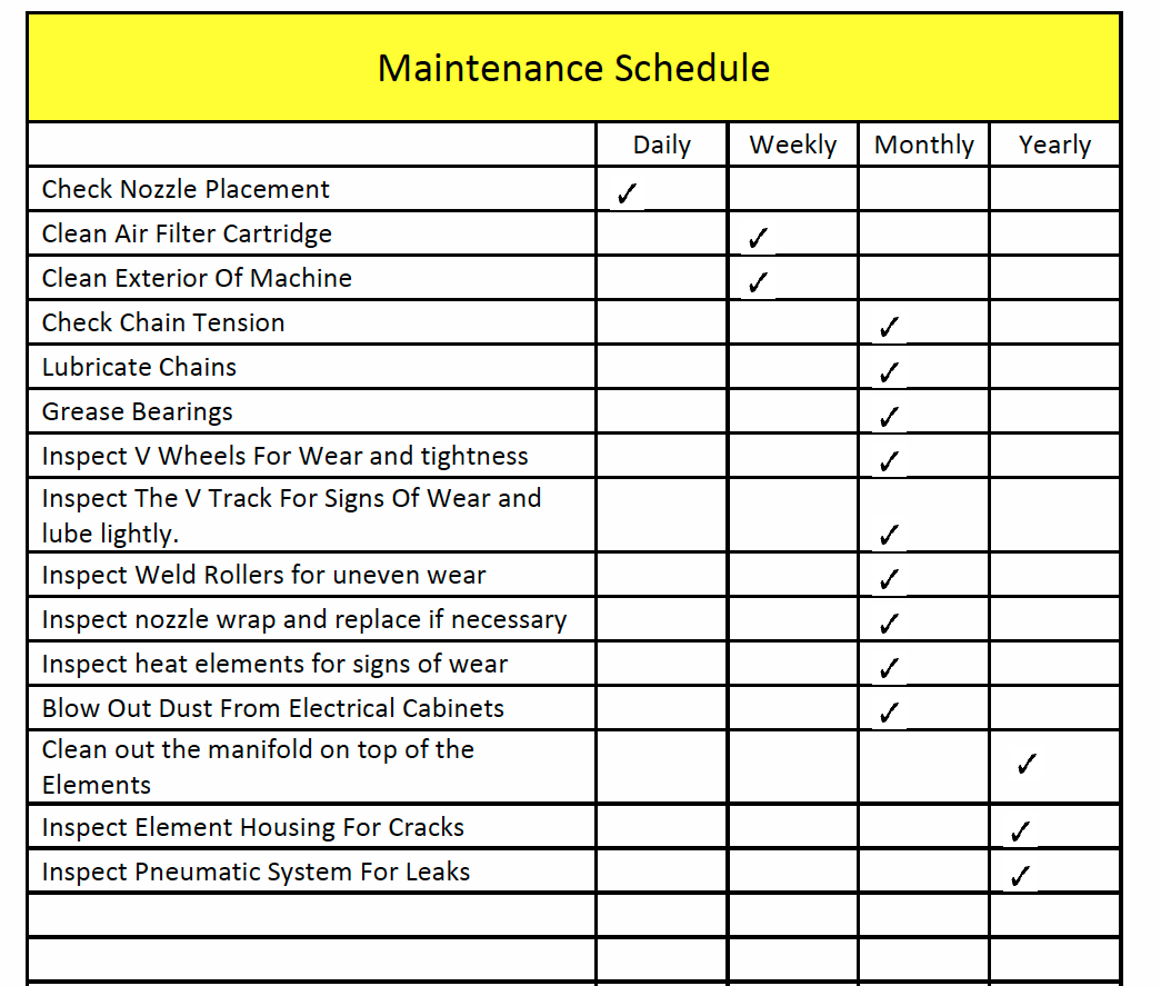 112-Maintenance Schedule