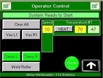112 Tela de controle do operador de ar quente extremo um