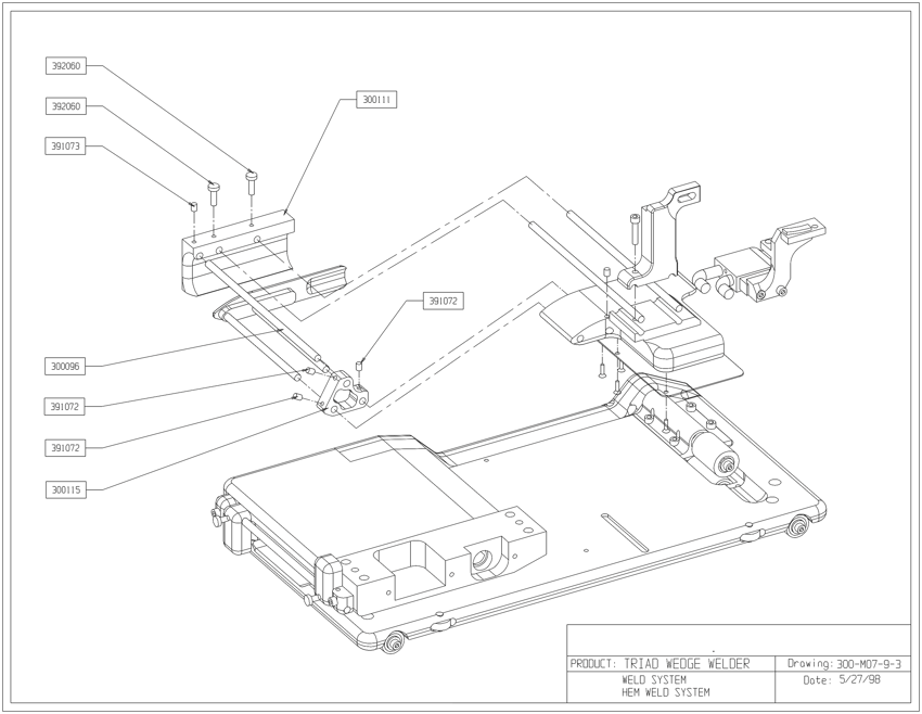 Sistema de soldadura tríada-parte-dobladillo