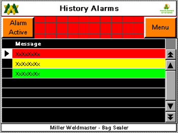 Histórico de alarmes