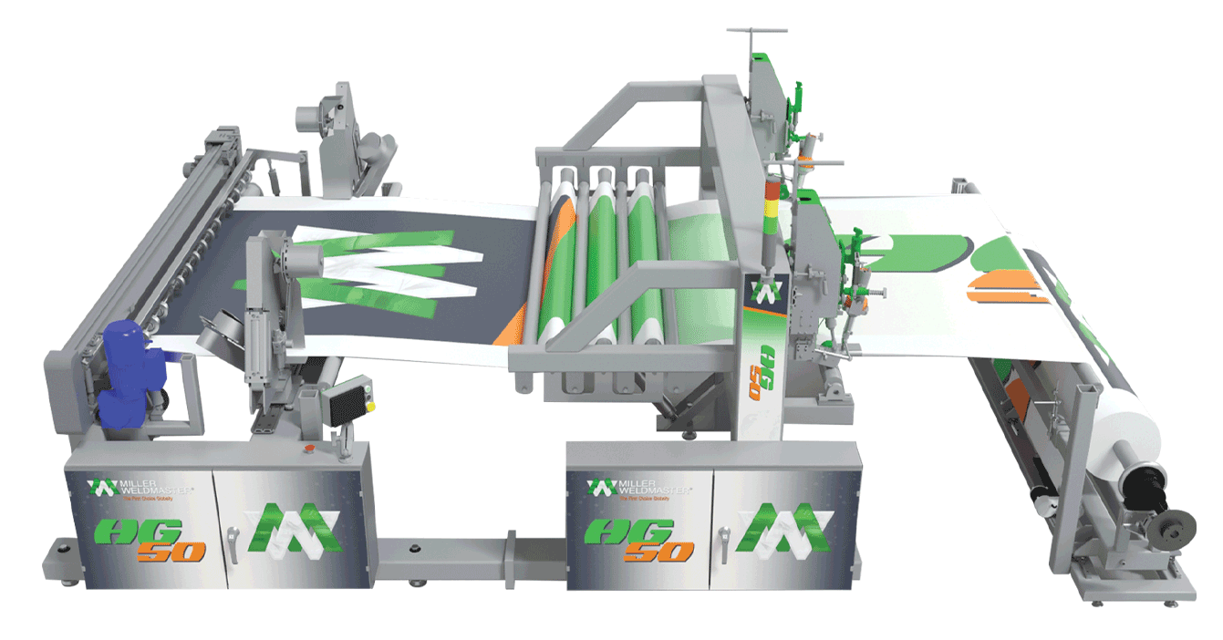 The HG50 is an all-in-one sign and banner finishing machine that can weld, cut, and grommet multiple sides at once.